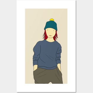 Girl wearing bobble hat Posters and Art